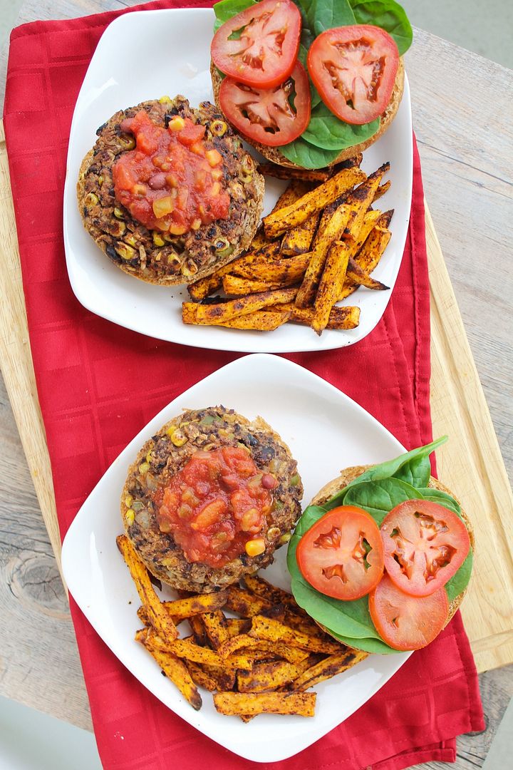 Southwestern Black Bean & Brown Rice Veggie Burgers