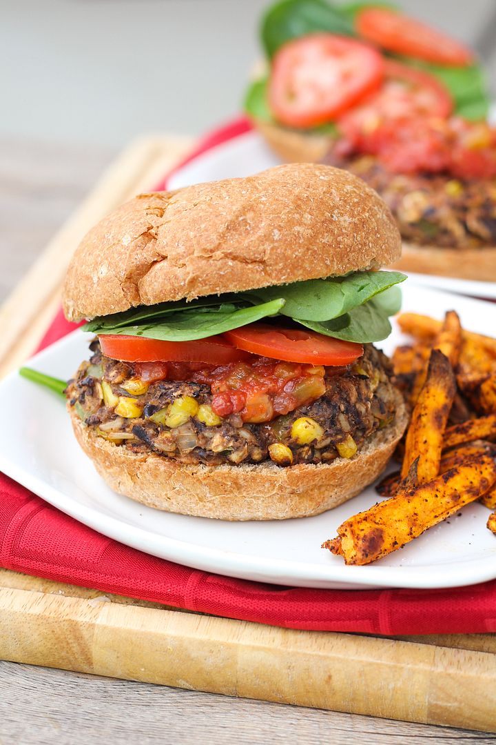 Southwestern Black Bean & Brown Rice Veggie Burgers