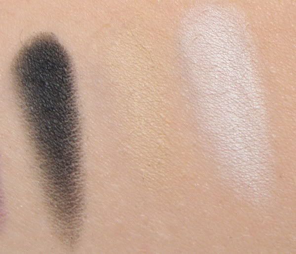 Sleek Darks palette swatches, first row, second 3 eyeshadows