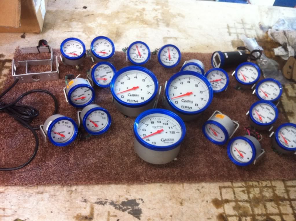 Gaffrig gauges blue w/white face used