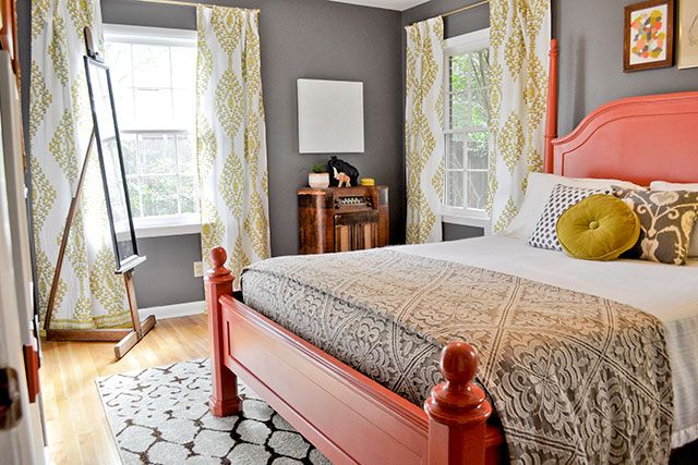 Salmon &amp; Chartreuse Bedroom Beautiful Matters