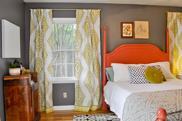 Salmon & Chartreuse Bedroom | Beautiful Matters