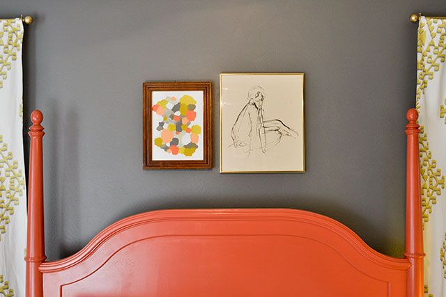 Salmon & Chartreuse Bedroom | Beautiful Matters