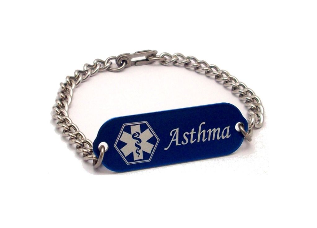 Children Medical Alert Bracelet ID Custom Engraved Asthma 4 Colors