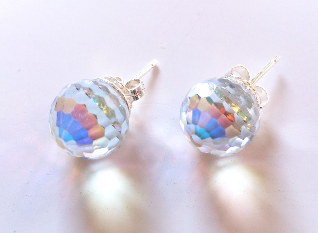 silver ball earrings