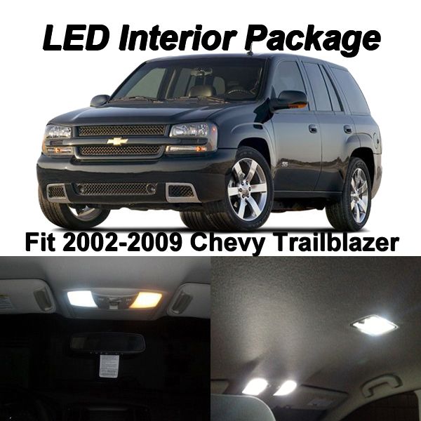 15x White LED Lights Interior Package Deal For 2002-2009 Chevrolet Trailblazer