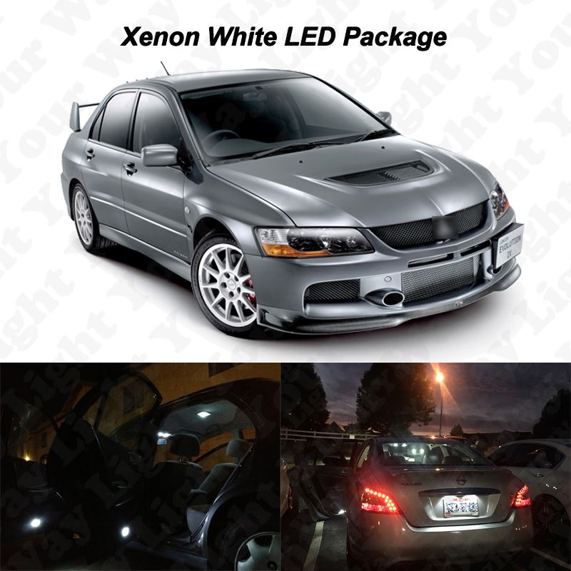 Details About 9 X Xenon White Smd Led Interior Bulbs Reverse Tag Lights For Lancer Evo 8 9