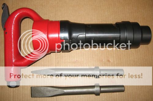 New Pneumatic Air Chipping Hammer Dayton #2 + 2 Chisels  