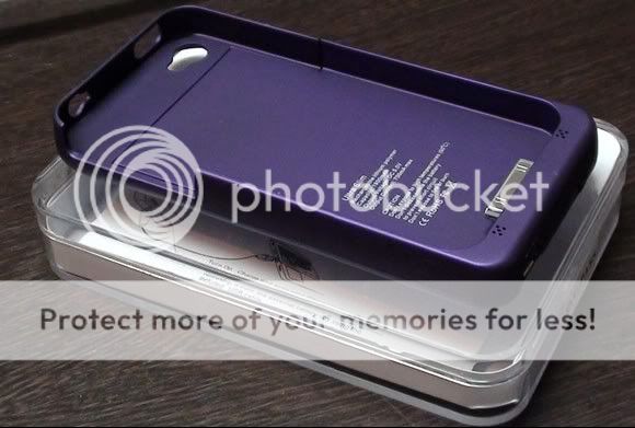 Purple External Backup Battery Charger Case for iPhone 4S 4 S 4G New 